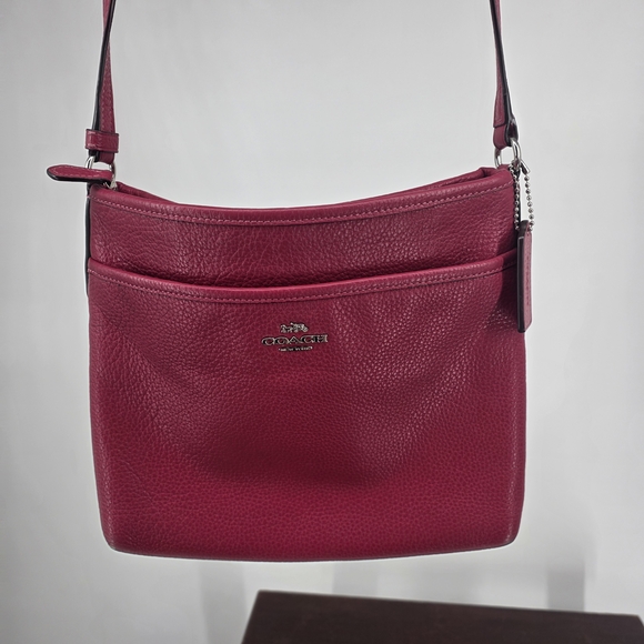 Coach Handbags - Coach Burgundy Leather Messenger Bag  F28035
